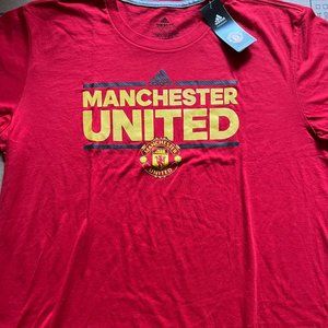 Adidas Manchester United Red Logo Shirt Size XL New